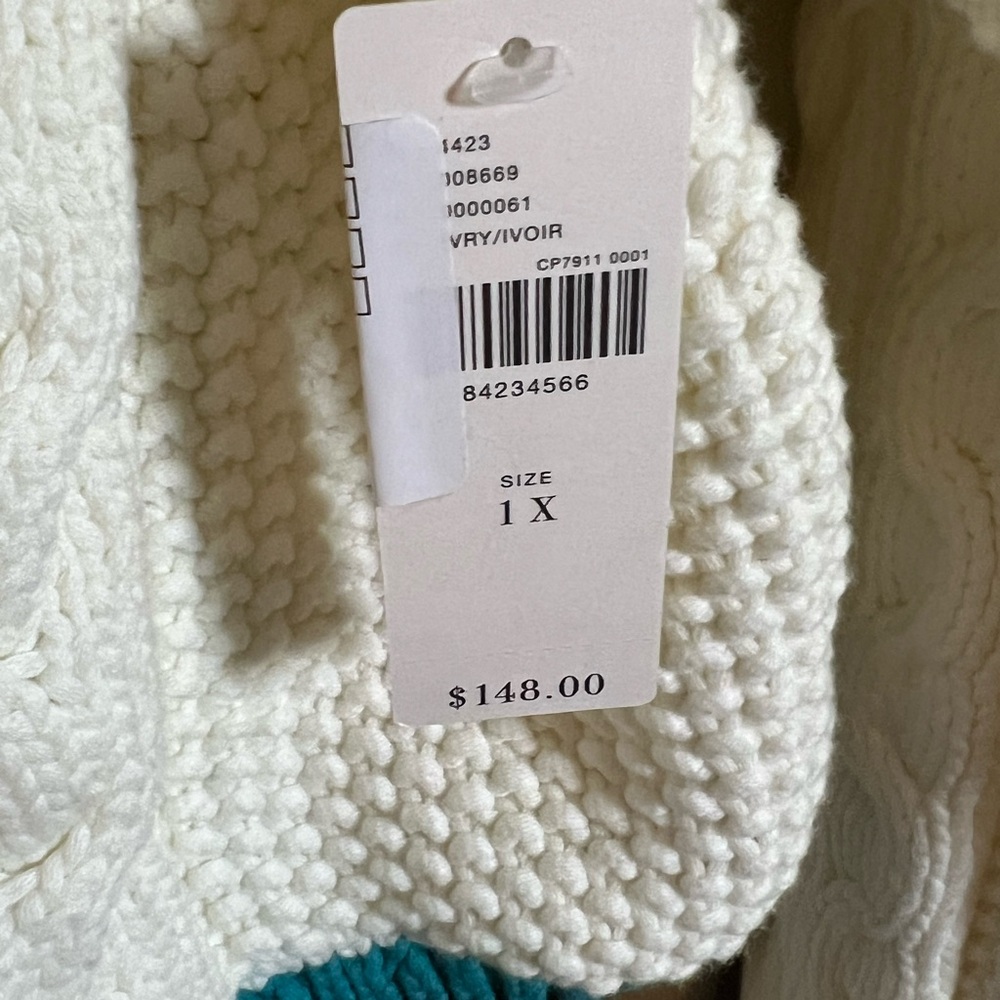 NWT Anthropologie Maeve Varsity Cable Knit button front sweater - Picture 3 of 4
